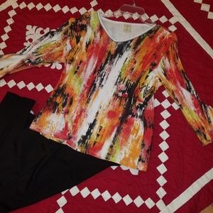 Top V-neck 3/4 sleeve  Sz XL